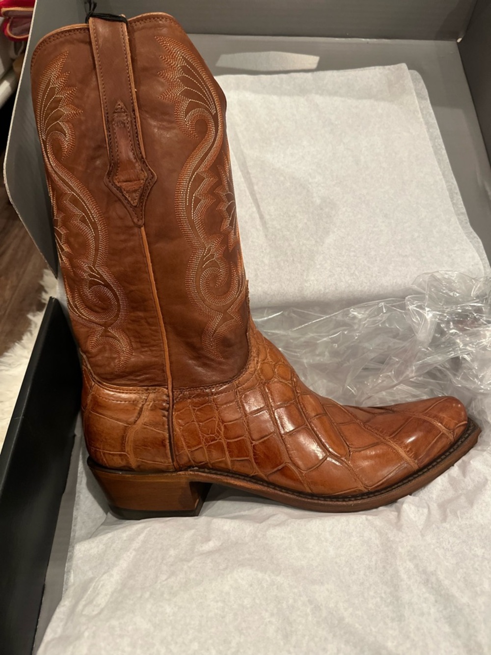 Fashioned from wild-caught Giant Alligator leather, "The Rio " by Lucchese